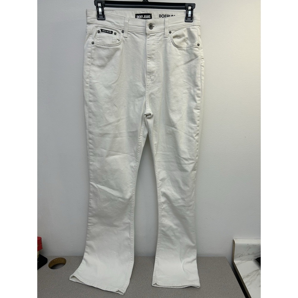DKNY White Denim Jeans, Y2K Boerum‎ High Rise, Bootcut, Womens Size 10, 30